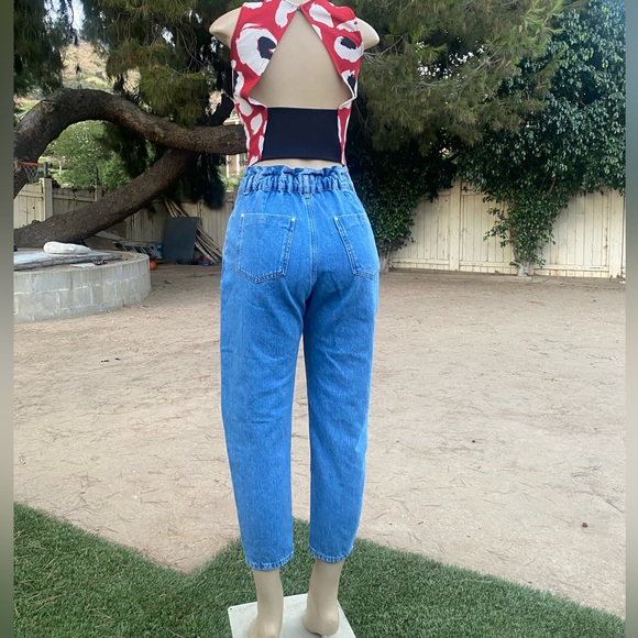 Zara elastic waist hight rise jeans - Picture 4 of 8